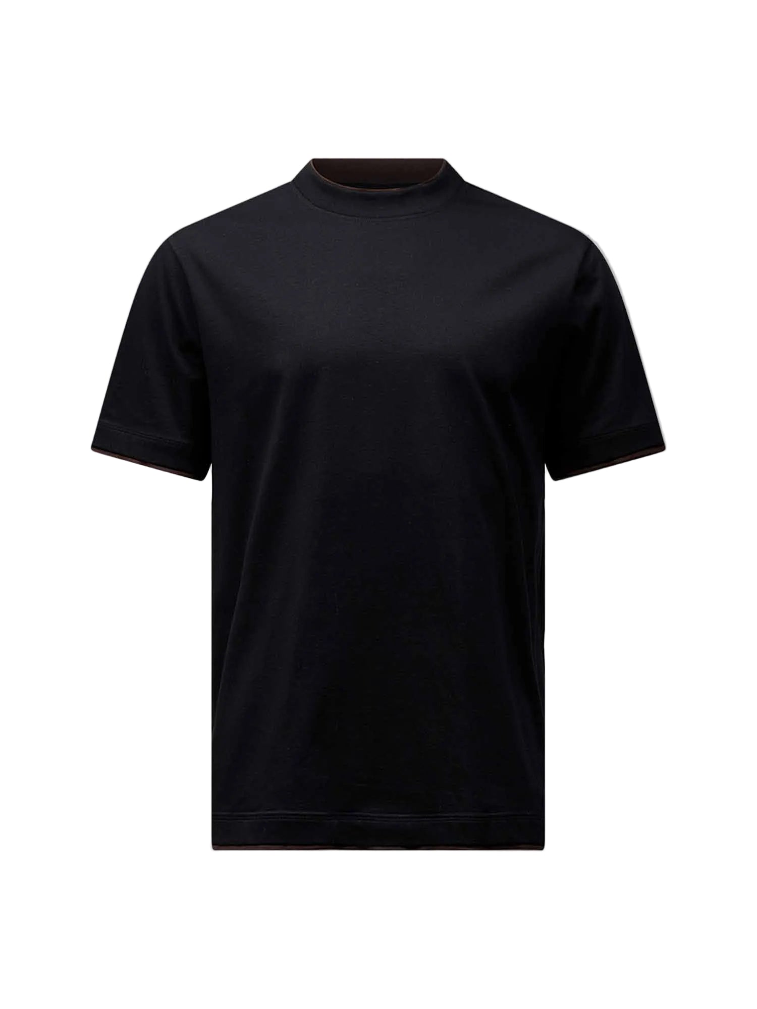 Peckham Rye Double Layer Mercerised Cotton Black T-Shirt